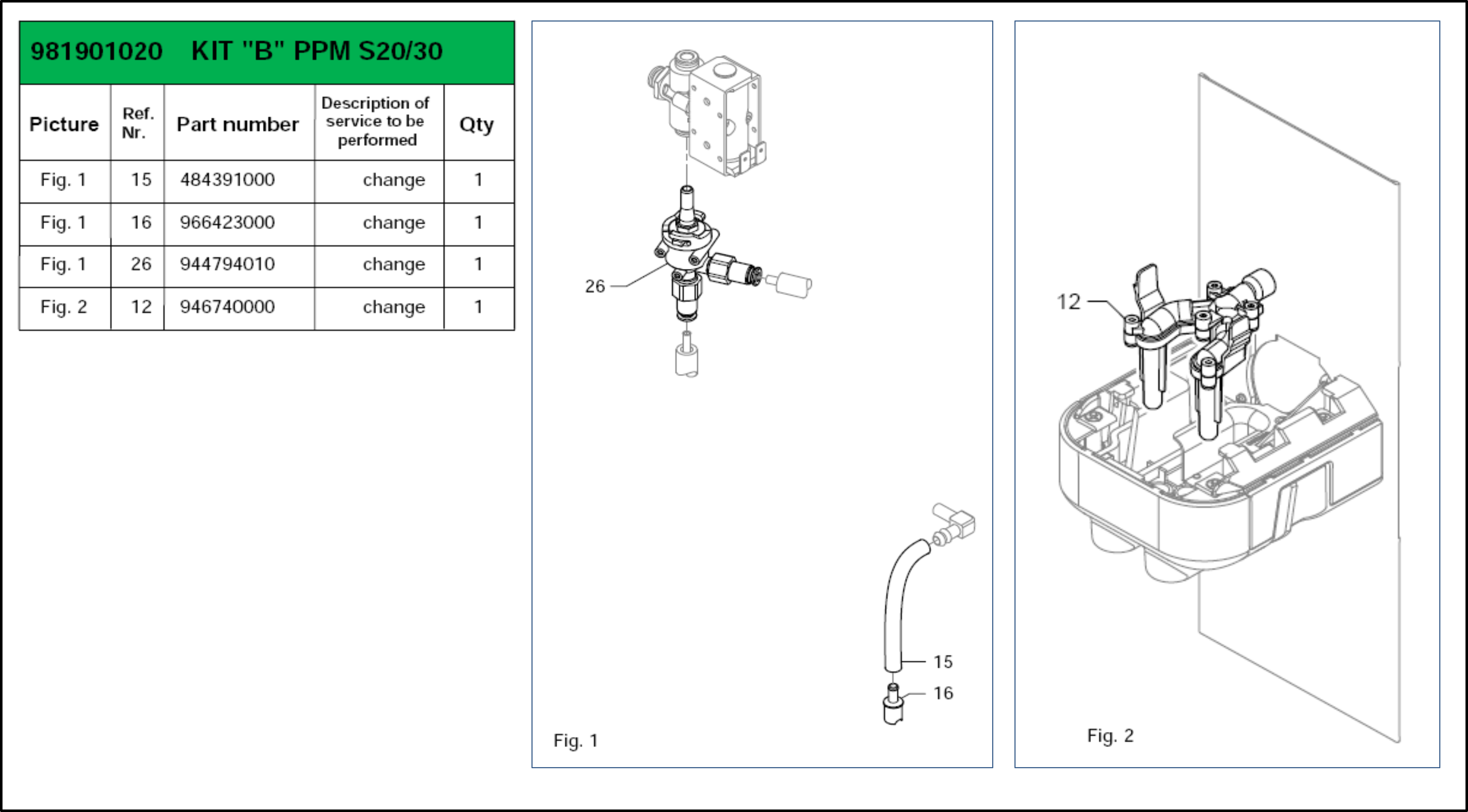 Parts Faema Service kits X30CP T/S