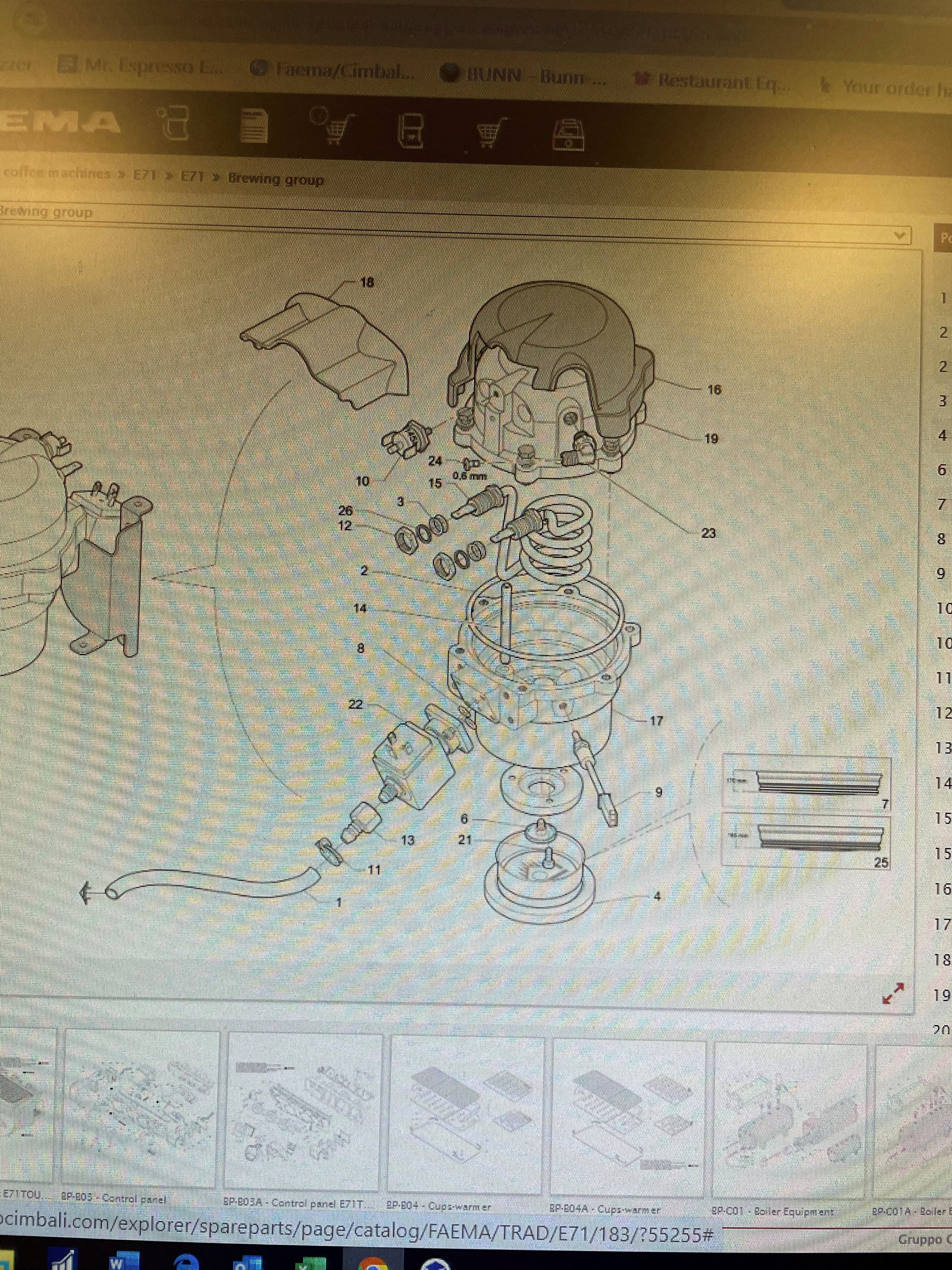 Parts Faema E71 6 Screens & Gaskets OEM parts – Absolute Espresso Plus