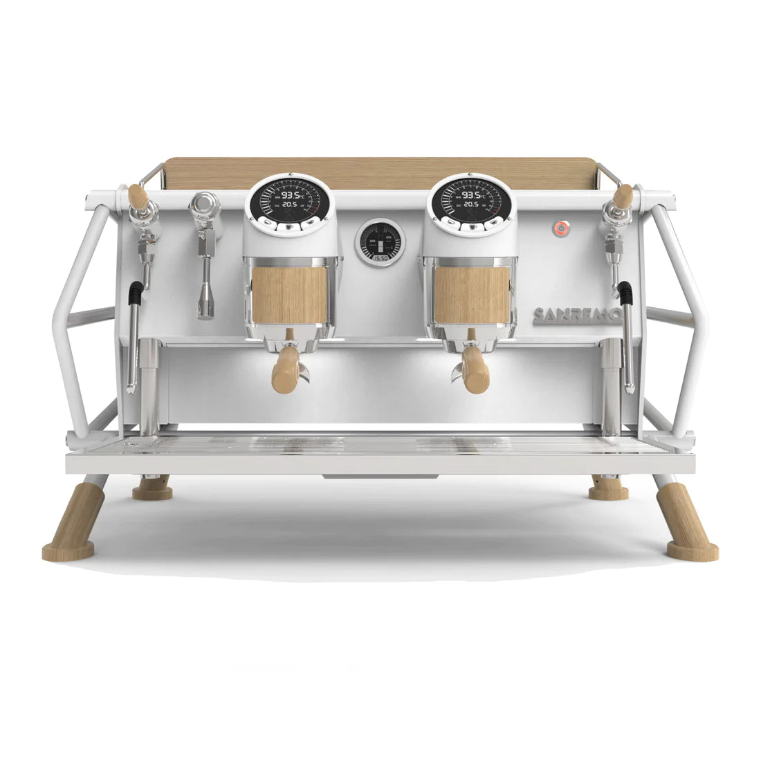 Sanremo Café Racer White Wood Espresso Machine 2 &amp; 3 Group